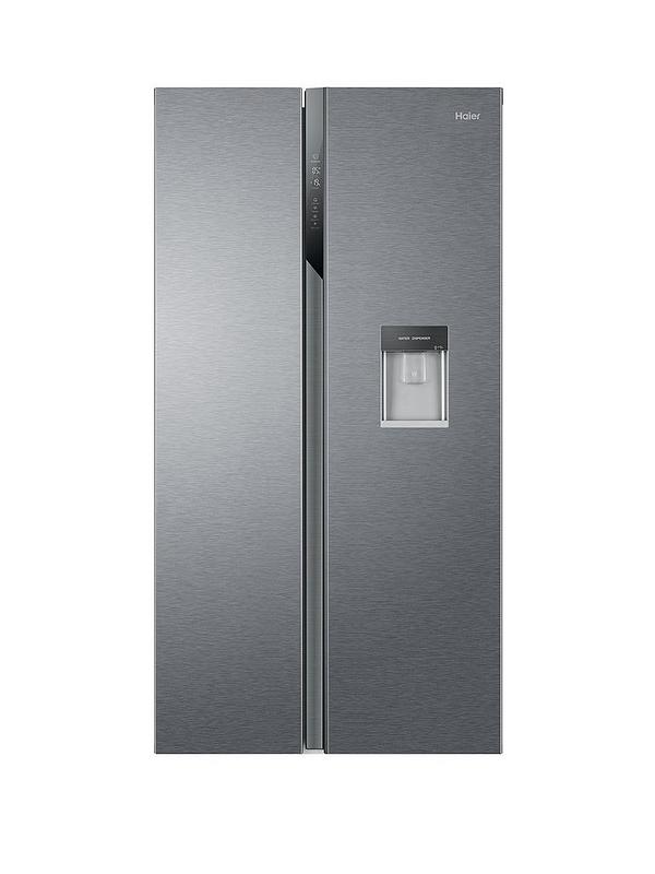 Haier HSR3918ENPG Total No Frost American Fridge Freezer, Non-Plumbed, E Rated - Silver